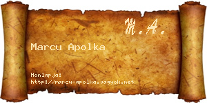 Marcu Apolka névjegykártya